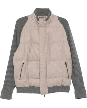 Corneliani Knitted Panel Jacket - Natural