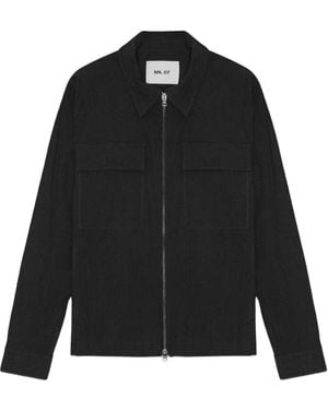 NN07 Alban Zip-Front Overshirt - Black