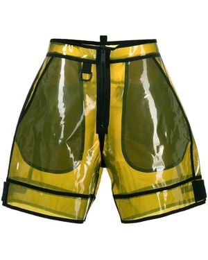 DSquared² Transparent-Design Shorts - Yellow