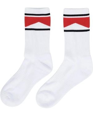 Rhude Chevron-Design Socks - White