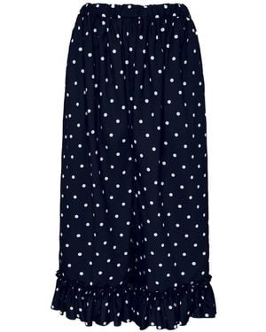 Comme des Garçons Polka-Dot Ruffled Trousers - Blue