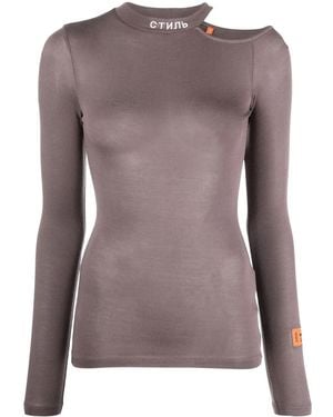 Heron Preston Cut-Out Top - Brown