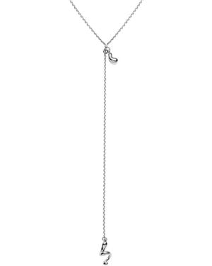 Maria Black Coil Lariathalsketting - Wit