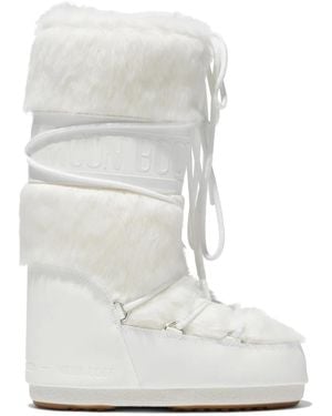Moon Boot Icon Eco-Fur Boots - White