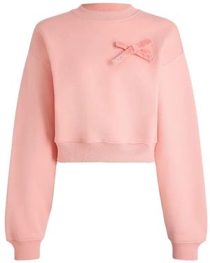 Patou Bow-Detail Cropped Sweatshirt - Pink