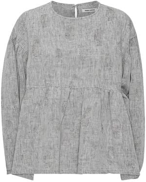 Henrik Vibskov Bowl Flared-Hem Linen Blouse - Grey