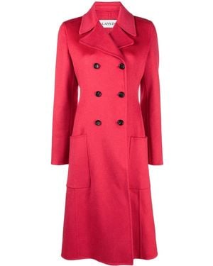 Lanvin Double-Breasted Cashmere Coat - Rot