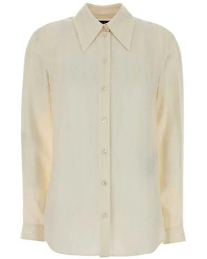 Gucci Camisa Incrocio Con Motivo Gg Y Estampado De Cadena - Blanco