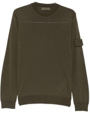 Stone Island Logo-Patch Long-Sleeve Jumper - Green