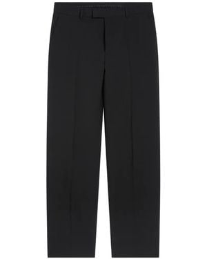 Dries Van Noten Long Straight-Leg Wool Trousers - Black