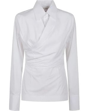 Sportmax Wrap-front Long-sleeve Top - White