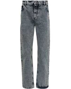 Balmain Vaqueros rectos con aplique del logo - Azul