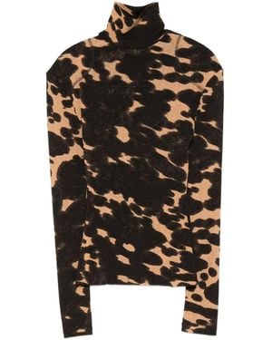 Nanushka Haut Imprimé À Col Roulé - Noir