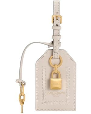 Dolce & Gabbana Gepäckanhänger Aus Leder - Weiß