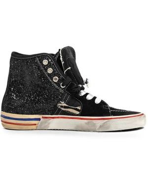 Paul Esterlin Calystar Glitter-Embellished High-Top Sneakers - Black