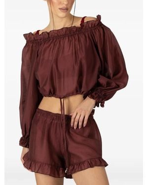 Paramidonna Conjunto De Playa Luna Con Volantes - Rojo