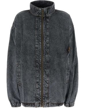 Y. Project Jeansjacke mit Stehkragen - Grau