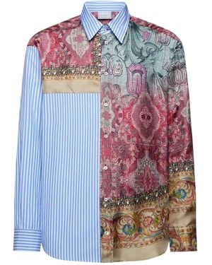 Pierre Louis Mascia Patchwork-Design Shirt - Blue