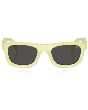 Prada Pillow Rectangle-Frame Sunglasses - Yellow