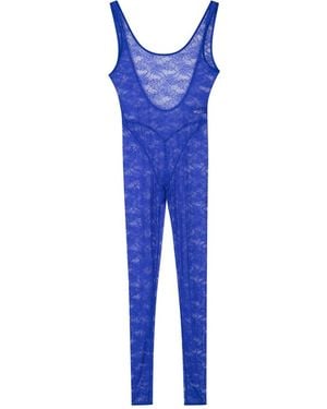 Maison Close Flashback Néon Open-Back Catsuit - Blue