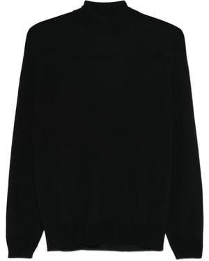 FILIPPO DE LAURENTIIS Mock-Neck Merino-Wool T-Shirt - Blue