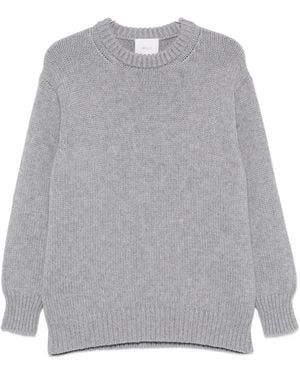 Malo Ribbed-Knit Crew-Neck Sweater - Gray