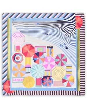 Lancel Pañuelo Cuadrado De Seda - Blanco