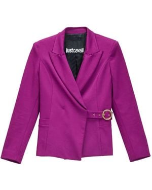 Just Cavalli Jack Met Slangendetail En Gespsluiting - Paars