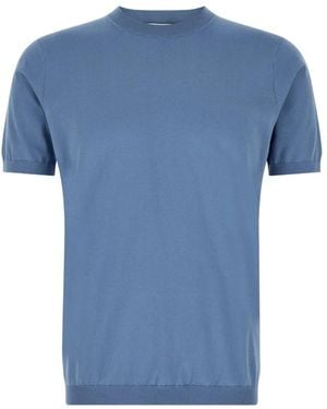 PAOLO RAGAZZINI Short-Sleeve Knitted T-Shirt - Blue