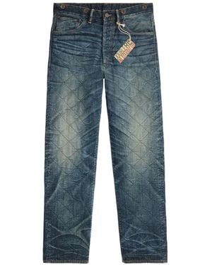 RRL Gesteppte Jeans Mit Geradem Bein - Blau