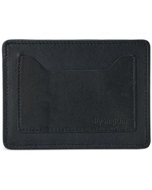 JiyongKim Porte-Cartes En Cuir À Effet Délavé - Black