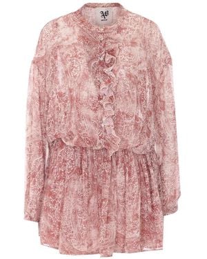 Aniye By Niko Ruffled Paisley-Print Mini Dress - Pink
