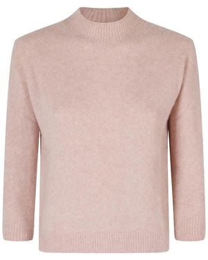 Roberto Collina Ribbed-Trim Mock-Neck Sweater - Pink