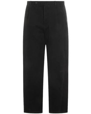 Jil Sander Cotton Straight-Leg Trousers - Black