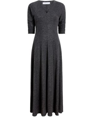 Proenza Schouler Livia V-Neck Flared Midi Dress - Black