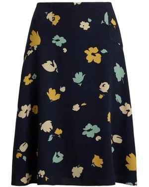 Polo Ralph Lauren Floral-Print Crepe Skirt - Blue