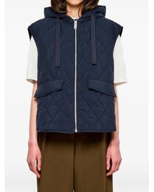 OOF WEAR Hooded Quilted Gilet - Blue