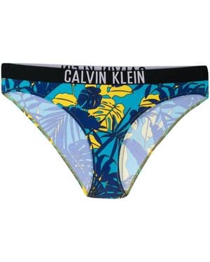 Calvin Klein プリント ビキニボトム - ブルー