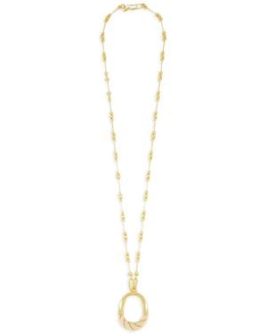 Aurelie Bidermann Diana Oval-Pendent Necklace - White