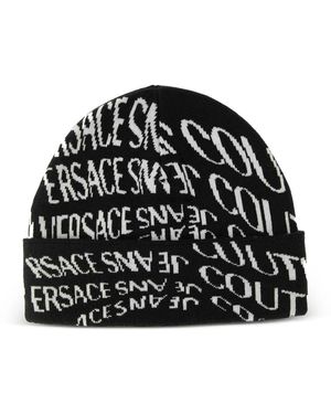 Versace Jeans Couture Berretto Con Logo - Nero