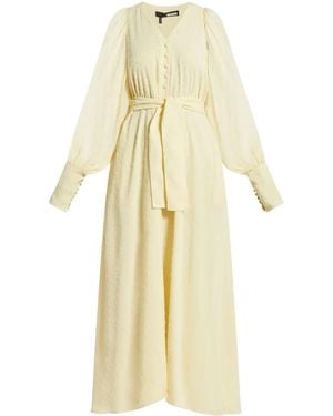 ROTATE BIRGER CHRISTENSEN Belted V-Neck Maxi Dress - Natural