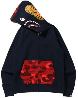 A Bathing Ape Camo Shark Zip Hoodie - Blue