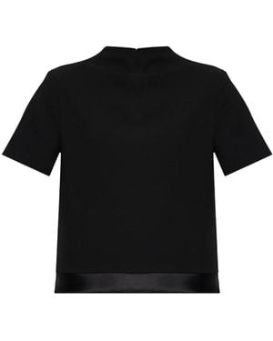 Jil Sander Satin-Trim Wool Top - Black