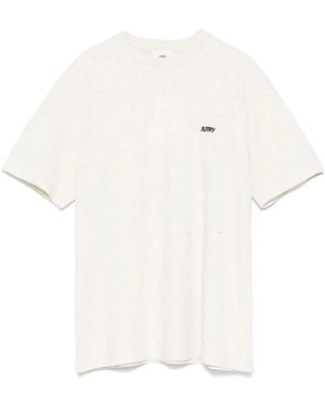 Autry T-Shirt Met Geborduurd Logo - Wit