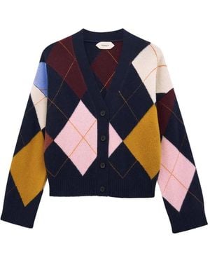 Pringle of Scotland Argyle Buttoned Cardigan - Blue