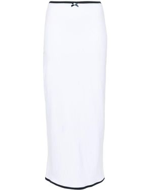 ROWEN ROSE Contrast-trim Maxi Skirt - White