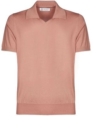 Brunello Cucinelli Klassisches Poloshirt - Pink