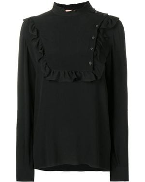 N°21 Ruffle Trim Blouse - Black