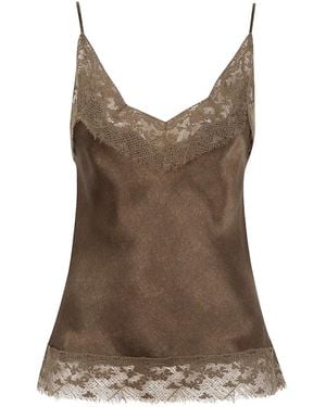 Ermanno Scervino Lace-Trim Camisole Top - Brown