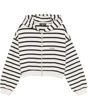 WRSTBHVR Hoodie Zippé À Rayures - White
